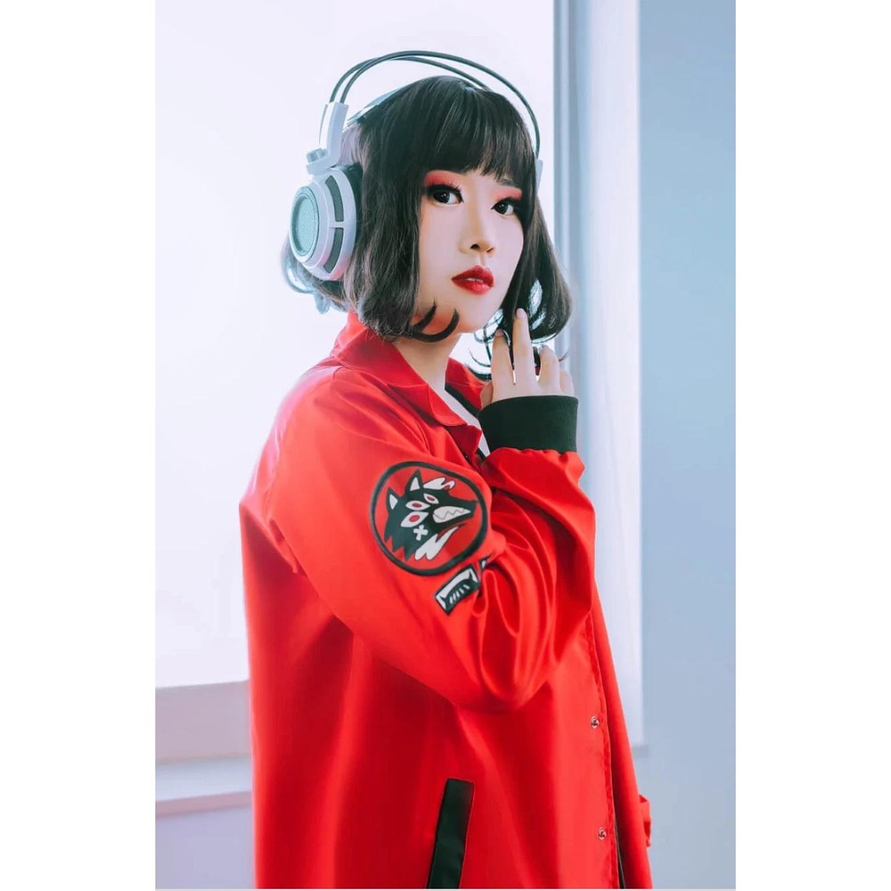 KinwaMonster BIG BAD Wolf Graphic Jacket Red XXL Coach Windbreaker Streetwear